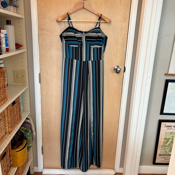 Xhilaration Multicolor Striped Jumpsuit XL Washable - Picture 1 of 7